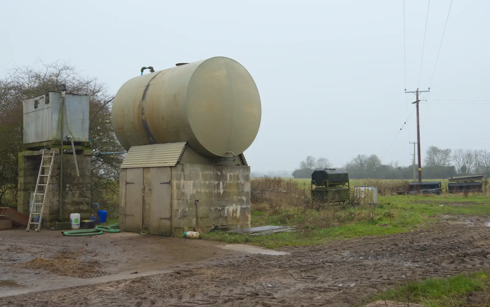 Old tanks at Warren Hills farm, from Another Walk to the Crossways, Scole, Norfolk - 25th January 2026