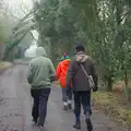 The family on the track, as seen by Harry, Another Walk to the Crossways, Scole, Norfolk - 25th January 2026