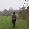Fred on the path near Chinner's field, Another Walk to the Crossways, Scole, Norfolk - 25th January 2026