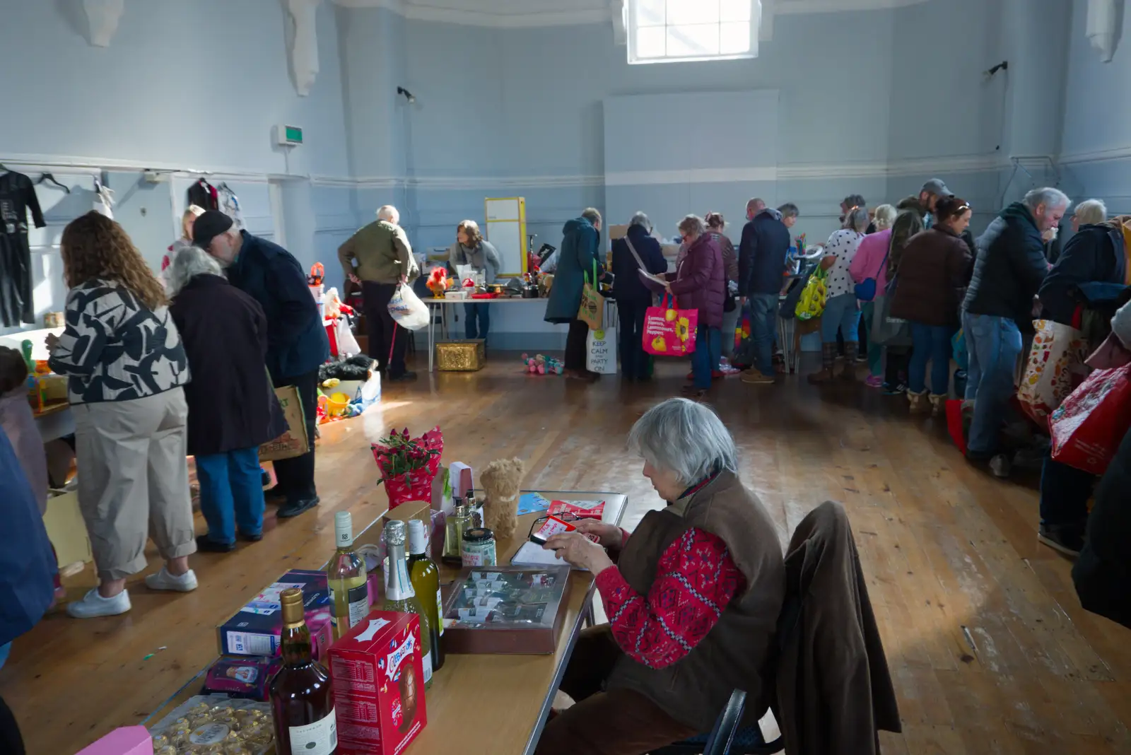 It's a jumble-frenzy in the Town Hall, from A Small March Miscellany, Eye, Suffolk - 18th MArch 2026