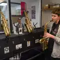 A variety of saxophones are tried out, Saxophone Shopping in Cambridge - 21st March 2026