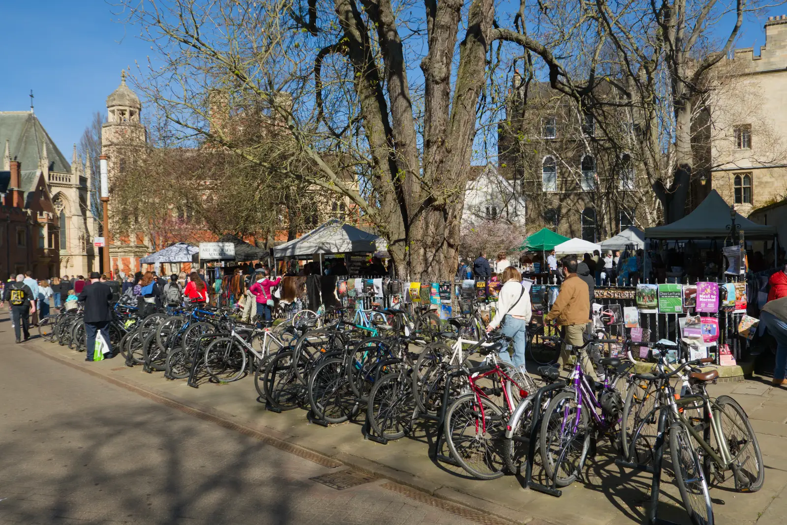 A pile of bikes by All Saints' Garden, from Saxophone Shopping in Cambridge - 21st March 2026