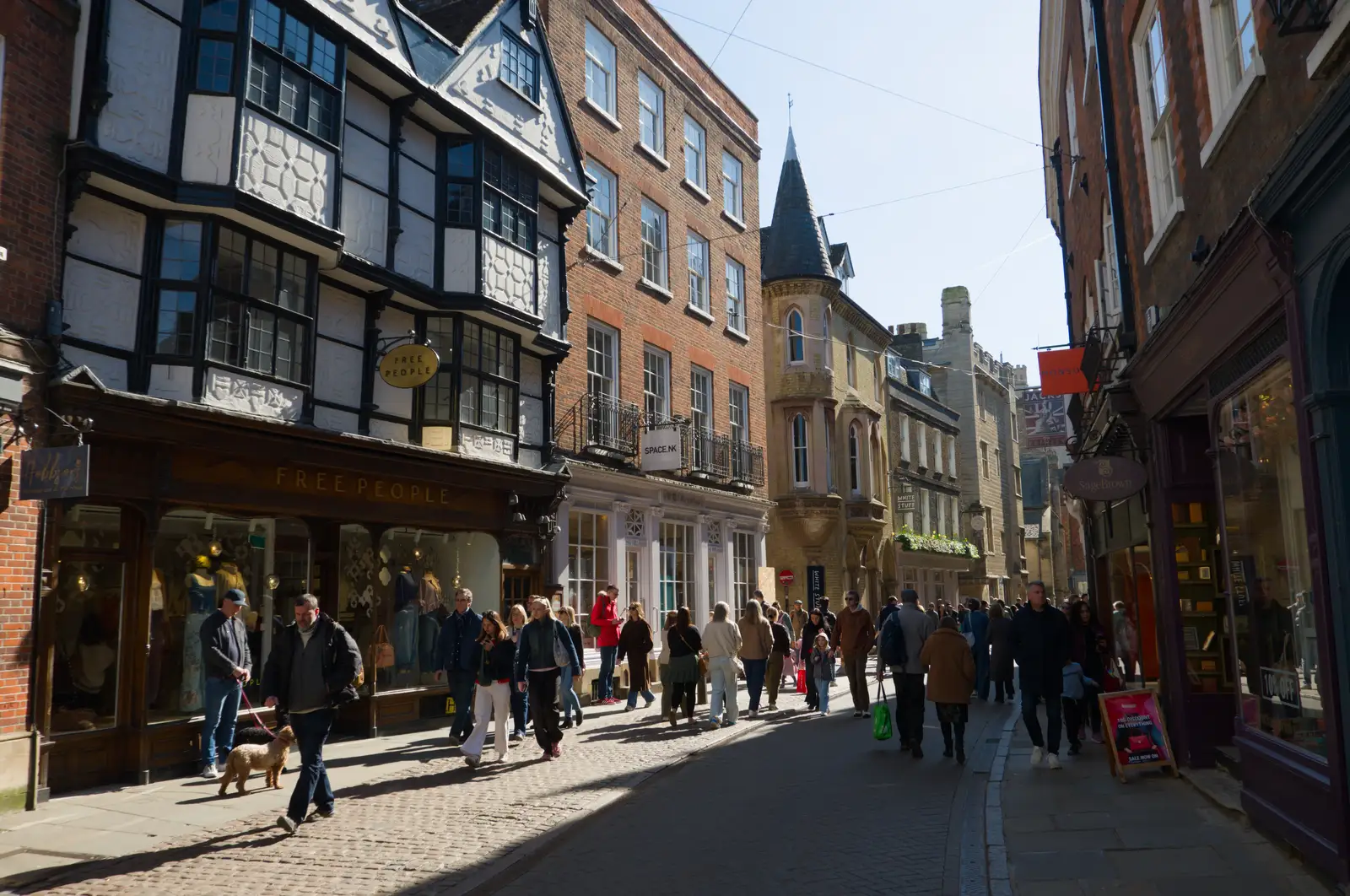 Looking down Trinity Street, from Saxophone Shopping in Cambridge - 21st March 2026