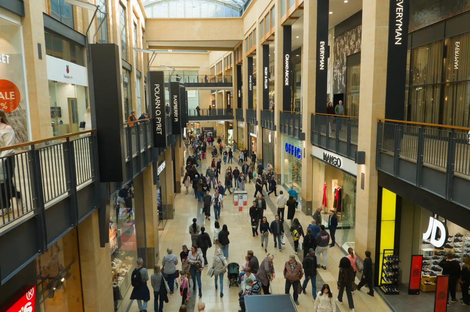 It's busy in the Grand Arcade, from Saxophone Shopping in Cambridge - 21st March 2026