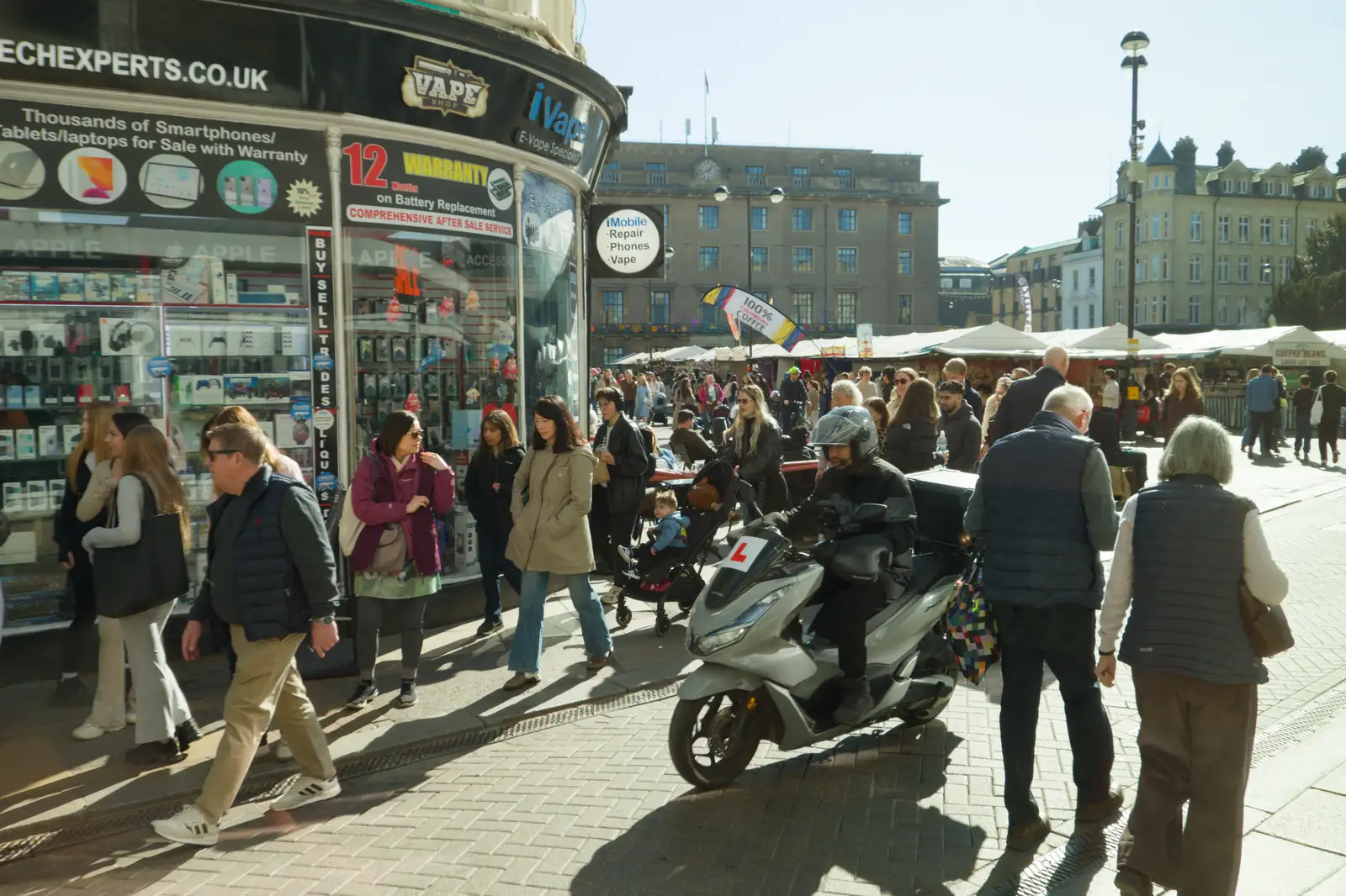 Street life out of the shop window, from Saxophone Shopping in Cambridge - 21st March 2026