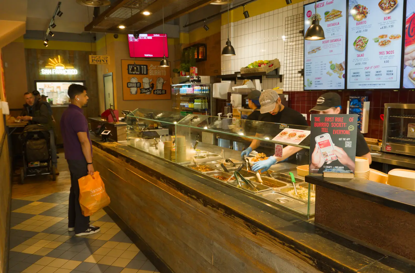 In the burrito/taco shop, from Saxophone Shopping in Cambridge - 21st March 2026