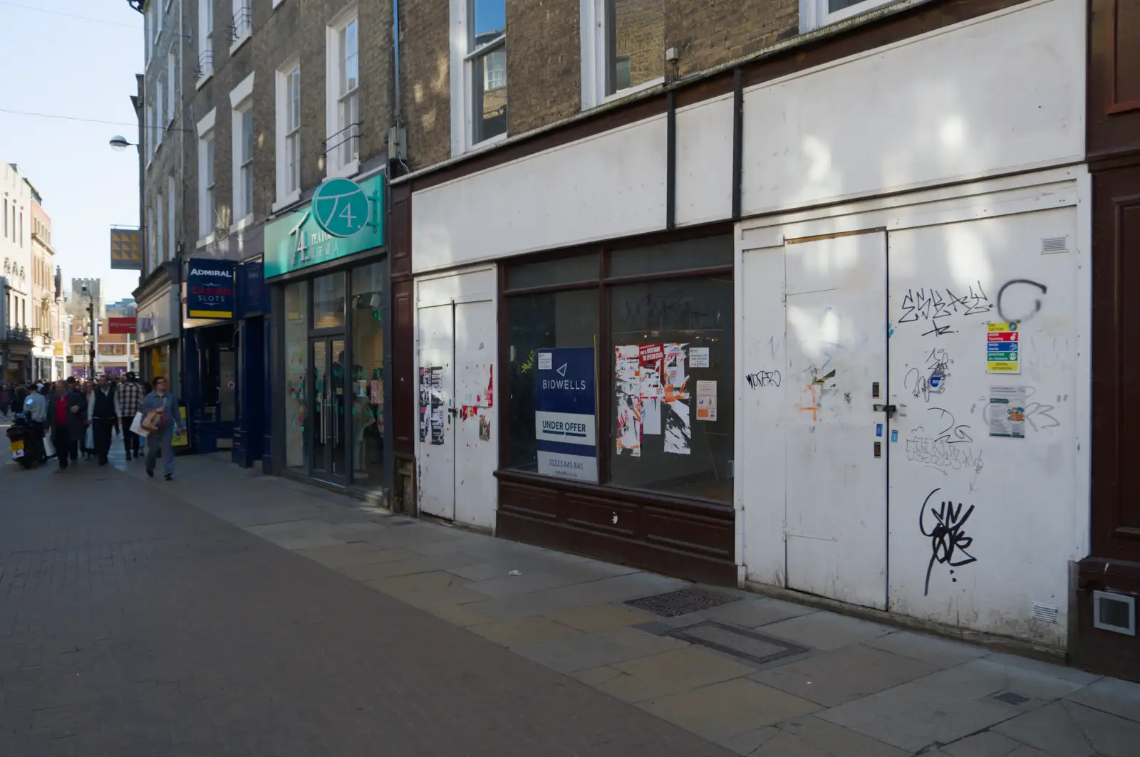 A boarded-up shop on Sydney Street, from Saxophone Shopping in Cambridge - 21st March 2026