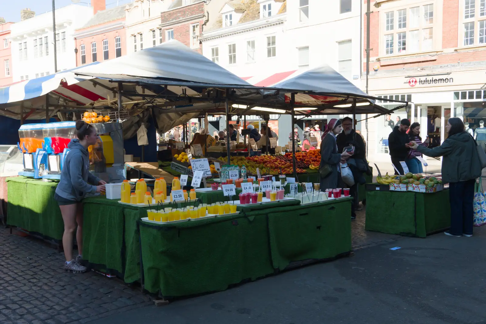 Expensive fruit juice on the market, from Saxophone Shopping in Cambridge - 21st March 2026