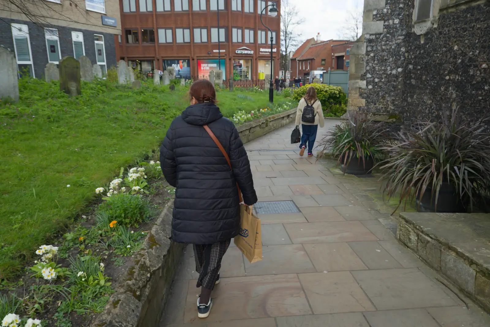 Isobel wanders past St. Stephen's Church, from Hospital Trips to Norwich, Norfolk - 25th March 2026