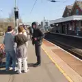 Harry and his posse on platform 2 atDiss Station, Harry's Escape Room, Timber Hill, Norwich - 28th March 2026