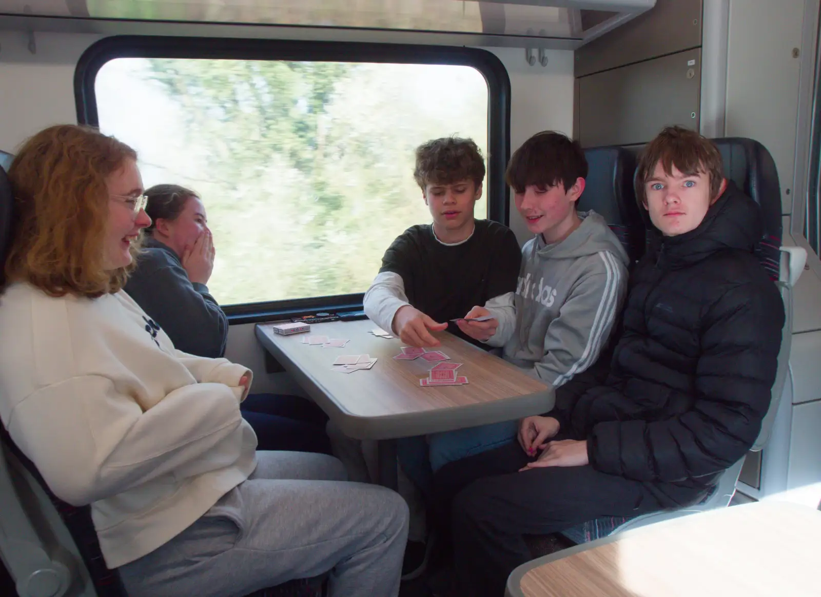 Harry stares on the train to Norwich, from Harry's Escape Room, Timber Hill, Norwich - 28th March 2026