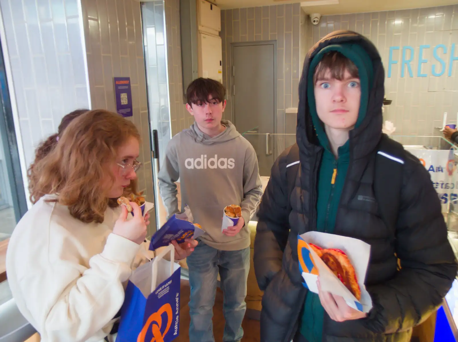 Harry's got a pepperoni pretzel, from Harry's Escape Room, Timber Hill, Norwich - 28th March 2026