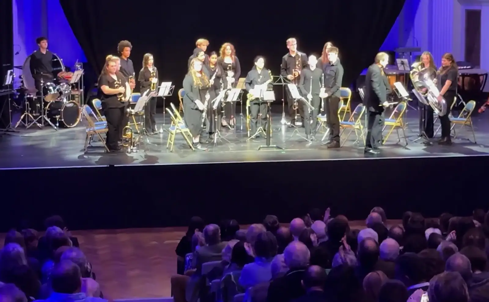 Fred's at the front as the band is applauded, from The SYWO at Holbrook, and the Adam and Eve, Norwich - 1st April 2026