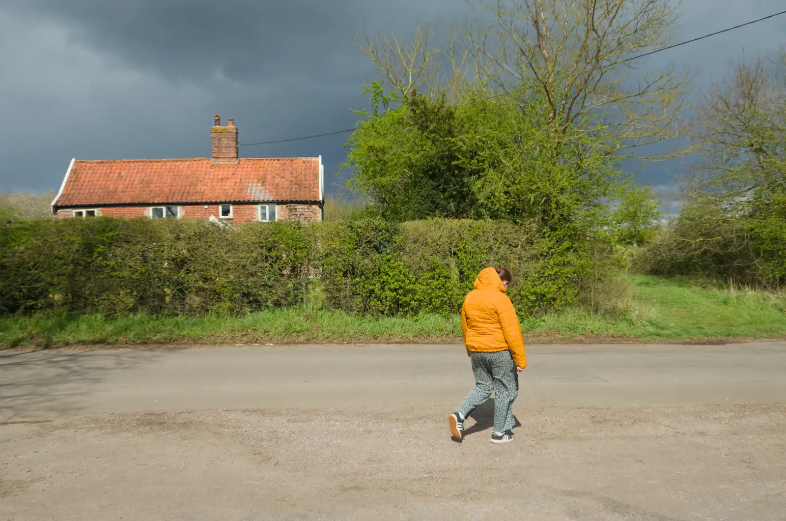 Isobel stumps about near the resevoir, from Walking Around, and Fred's Log, Brome, Suffolk - 3rd April 2026