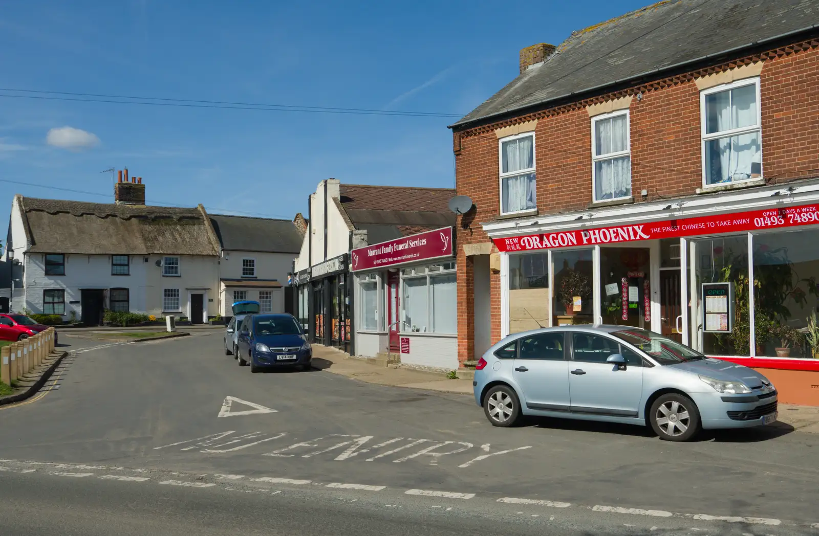 Thatched houses and a Chinese take-away, from A Visit to Winterton-on-Sea, Norfolk - 6th April 2026