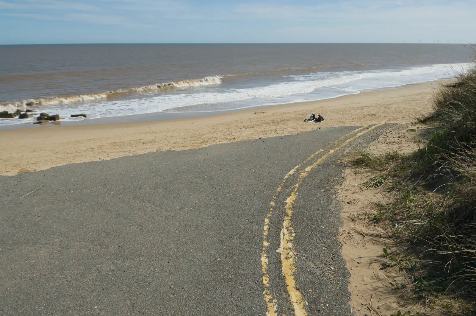 A road has been lost to the sea, from A Visit to Winterton-on-Sea, Norfolk - 6th April 2026