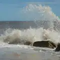 Waves crash on some sea defences, A Visit to Winterton-on-Sea, Norfolk - 6th April 2026