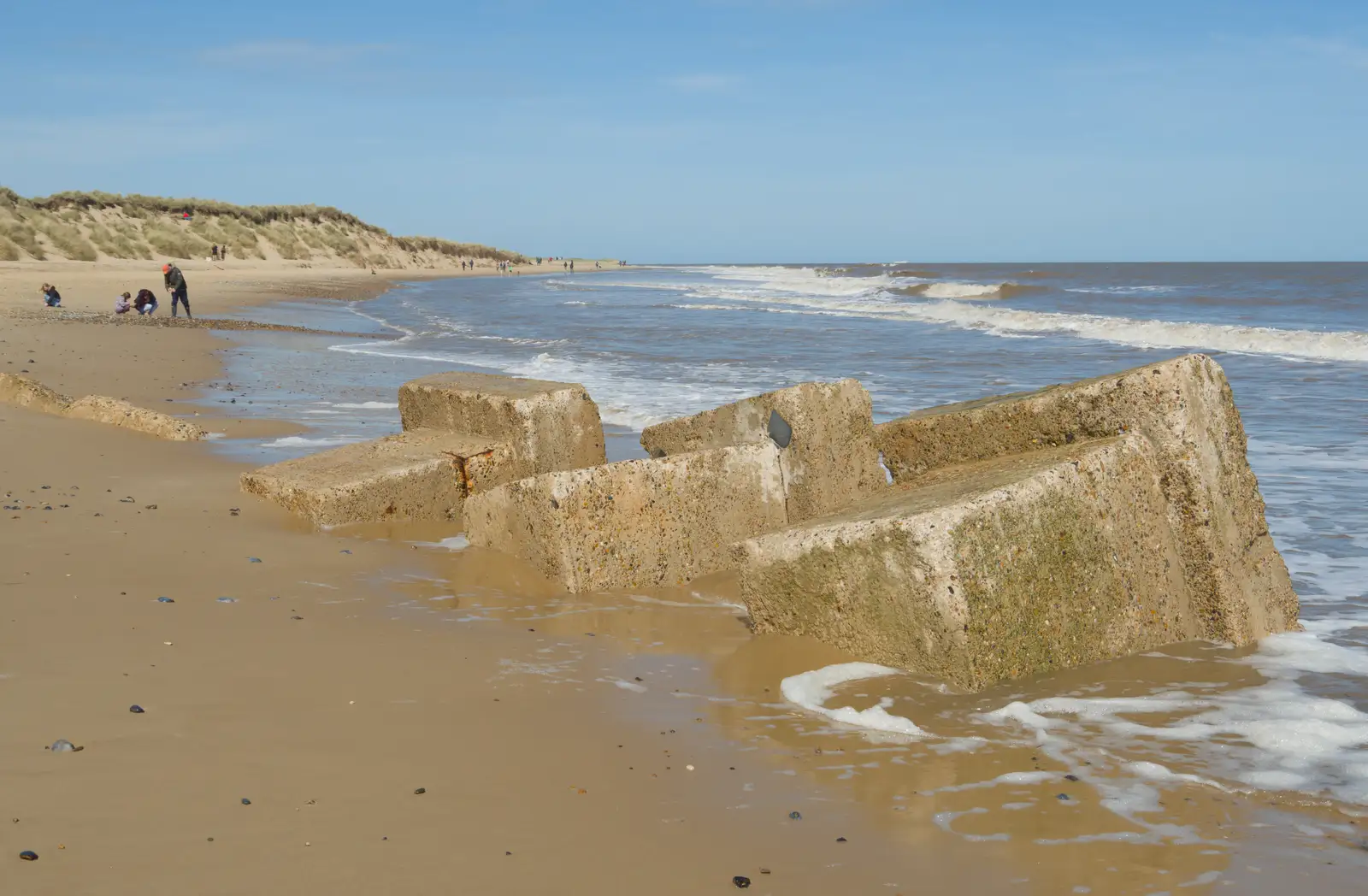 Big blocks of concrete on the beach, from A Visit to Winterton-on-Sea, Norfolk - 6th April 2026