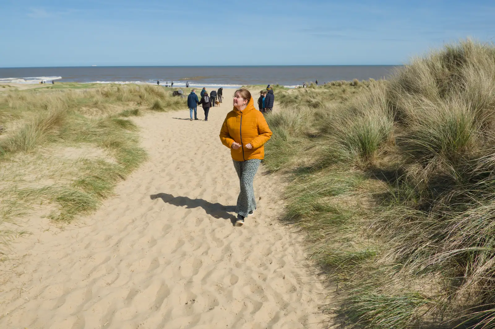 Isobel roams around, from A Visit to Winterton-on-Sea, Norfolk - 6th April 2026