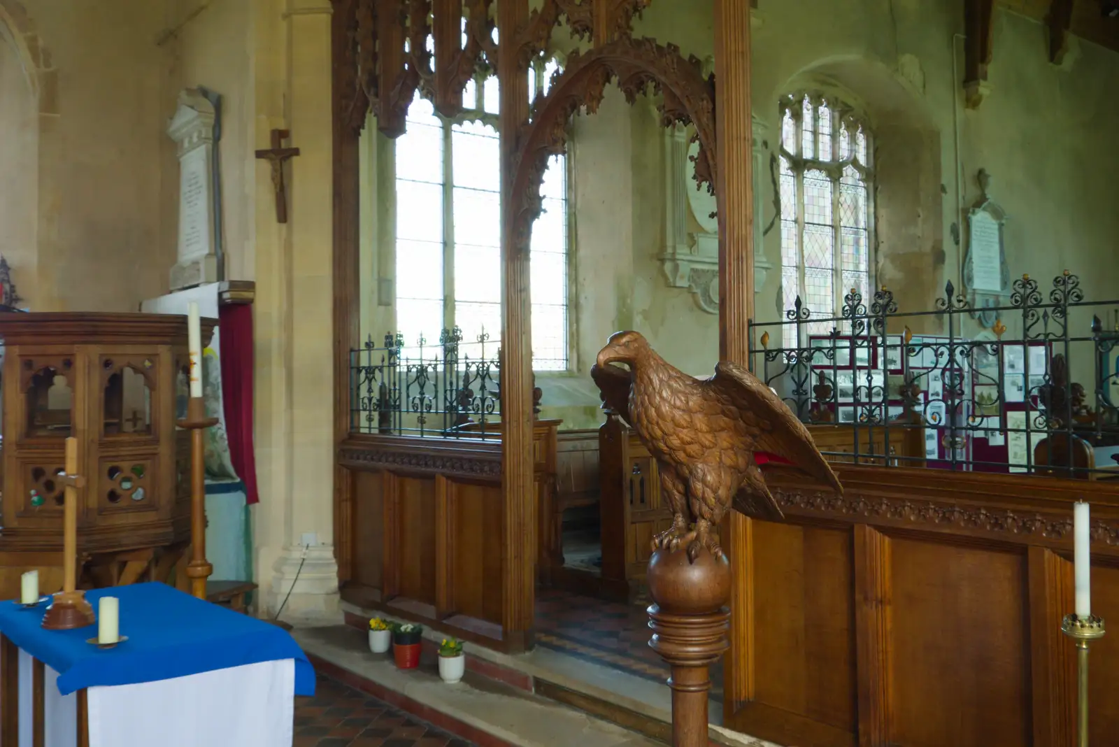 A wooden lecturn in Winterton's church , from A Visit to Winterton-on-Sea, Norfolk - 6th April 2026