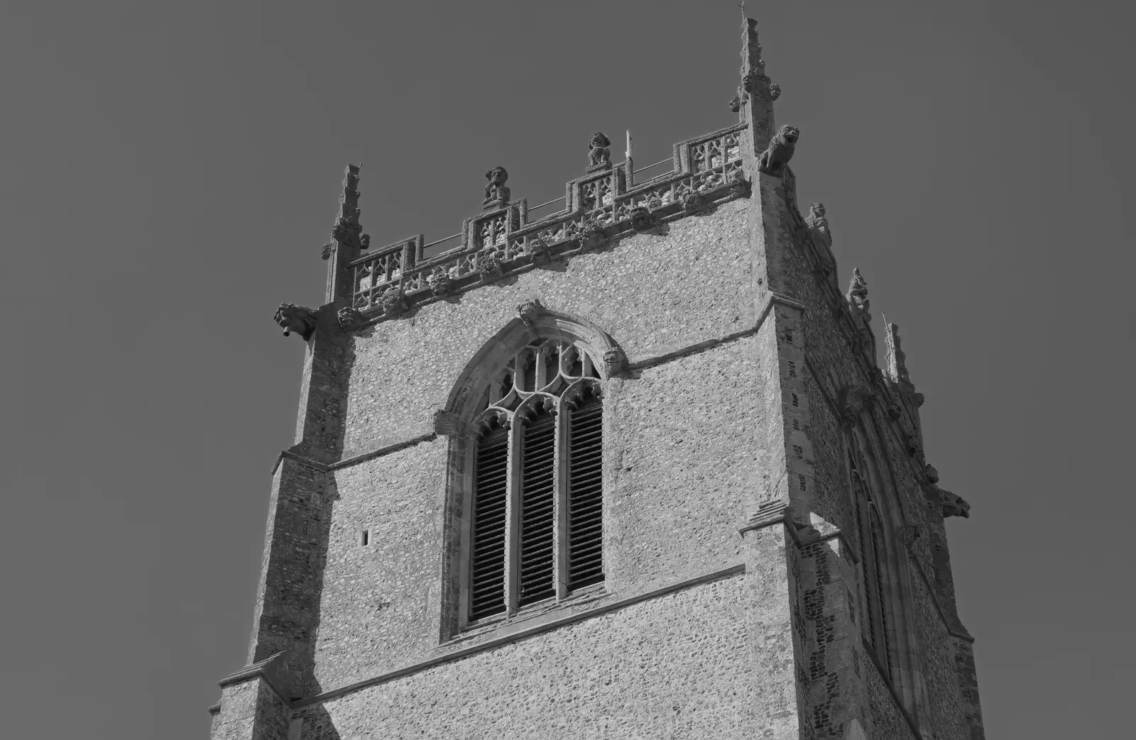 Gargoyles at the top of the 132-foot-high tower, from A Visit to Winterton-on-Sea, Norfolk - 6th April 2026