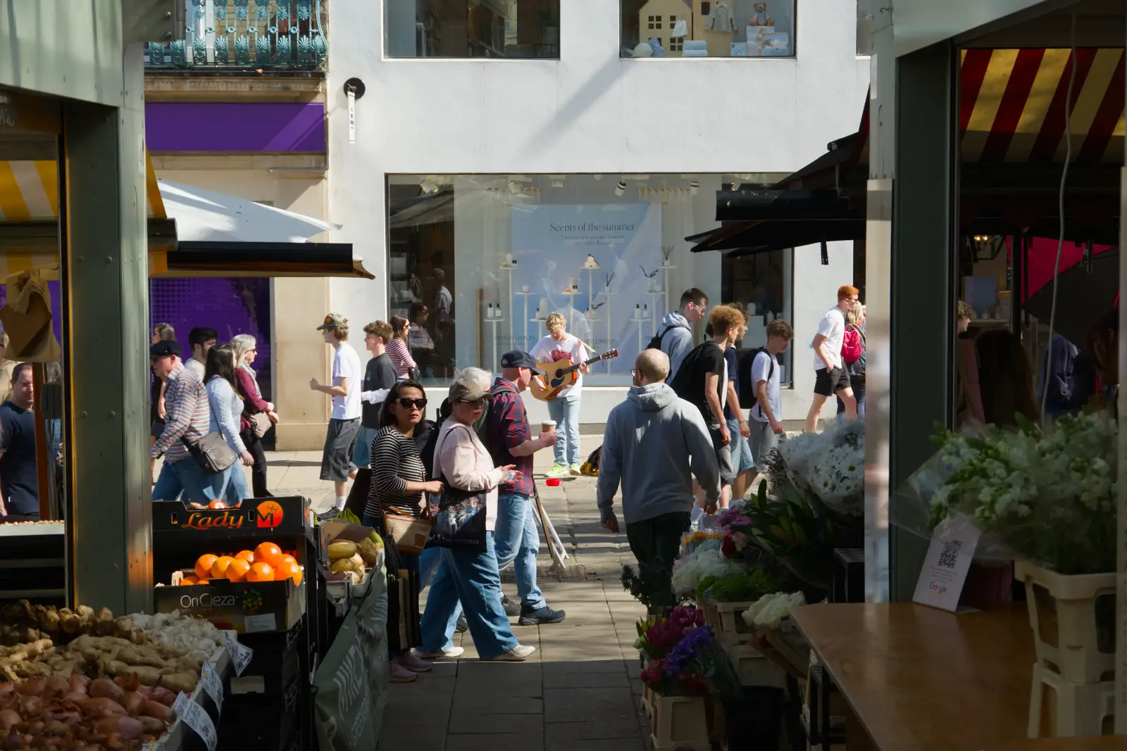 There's a busker on Gentleman's Walk, from Hauling Boats to Croatia: Palma, Mallorca to Toulon, France - 9th April 2026