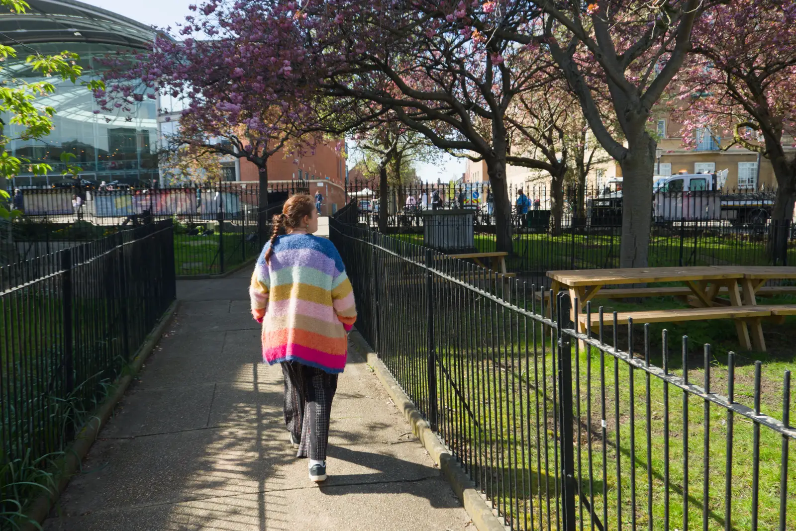 Isobel wanders around by St. Peter Mancroft, from Hauling Boats to Croatia: Palma, Mallorca to Toulon, France - 9th April 2026