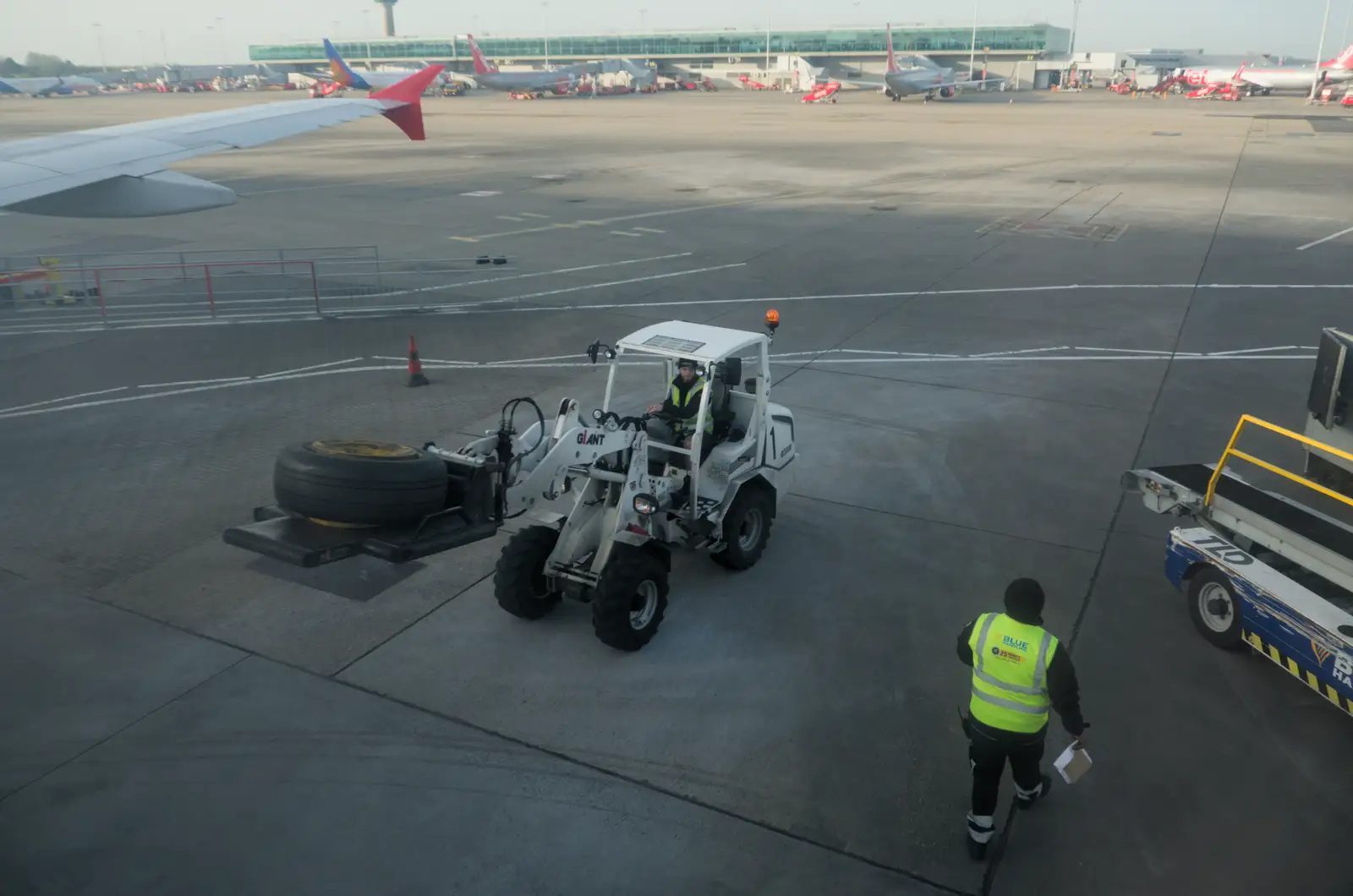A set of aeroplane wheels are unloaded, from Hauling Boats to Croatia: Palma, Mallorca to Toulon, France - 9th April 2026