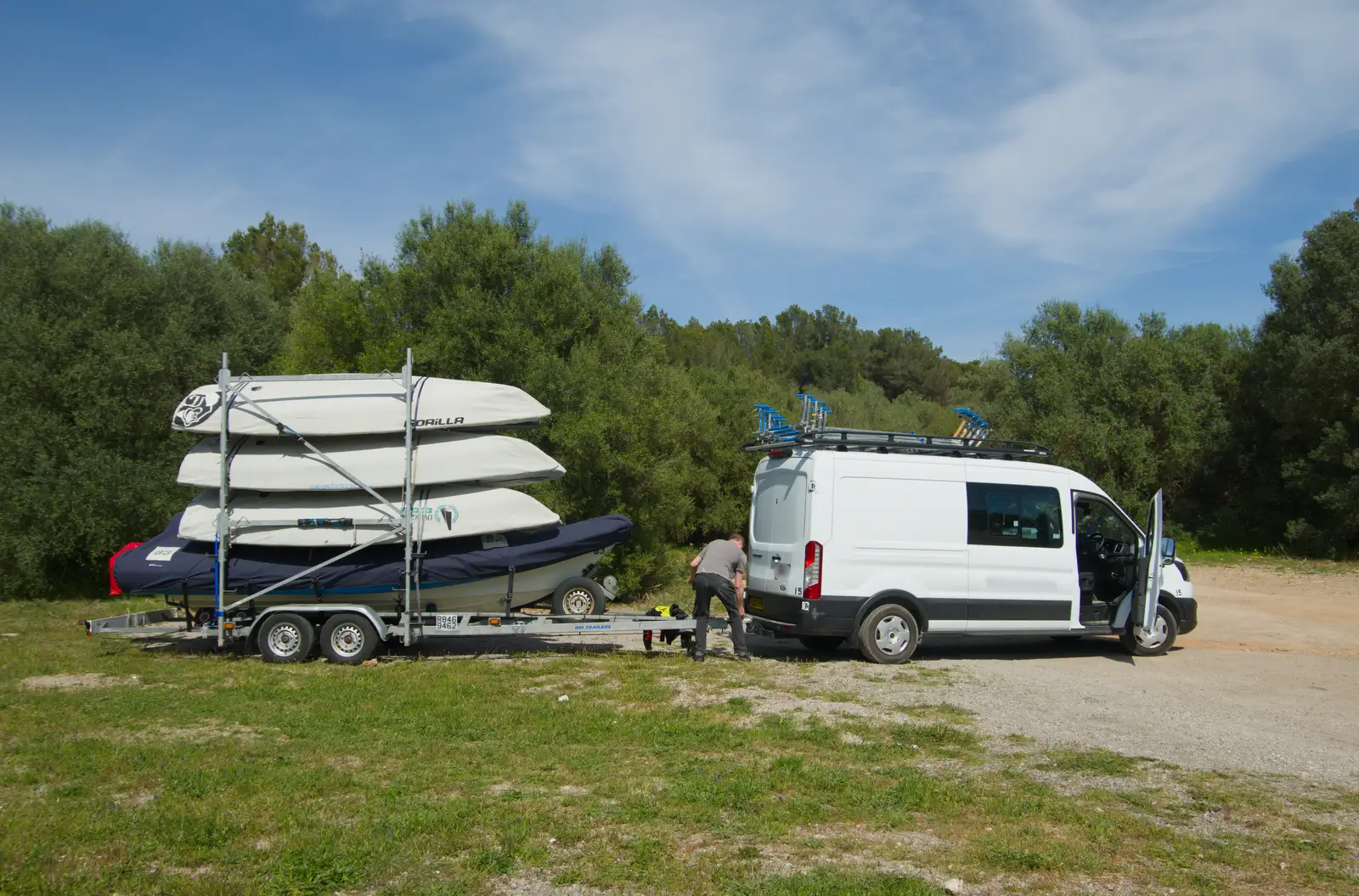 We switch trailers near the ferry port, from Hauling Boats to Croatia: Palma, Mallorca to Toulon, France - 9th April 2026