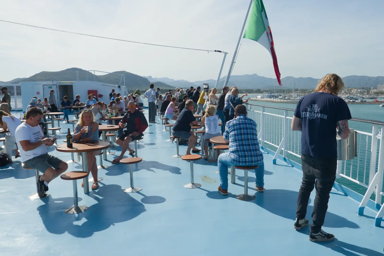 It's party time on the back of the ferry, from Hauling Boats to Croatia: Palma, Mallorca to Toulon, France - 9th April 2026