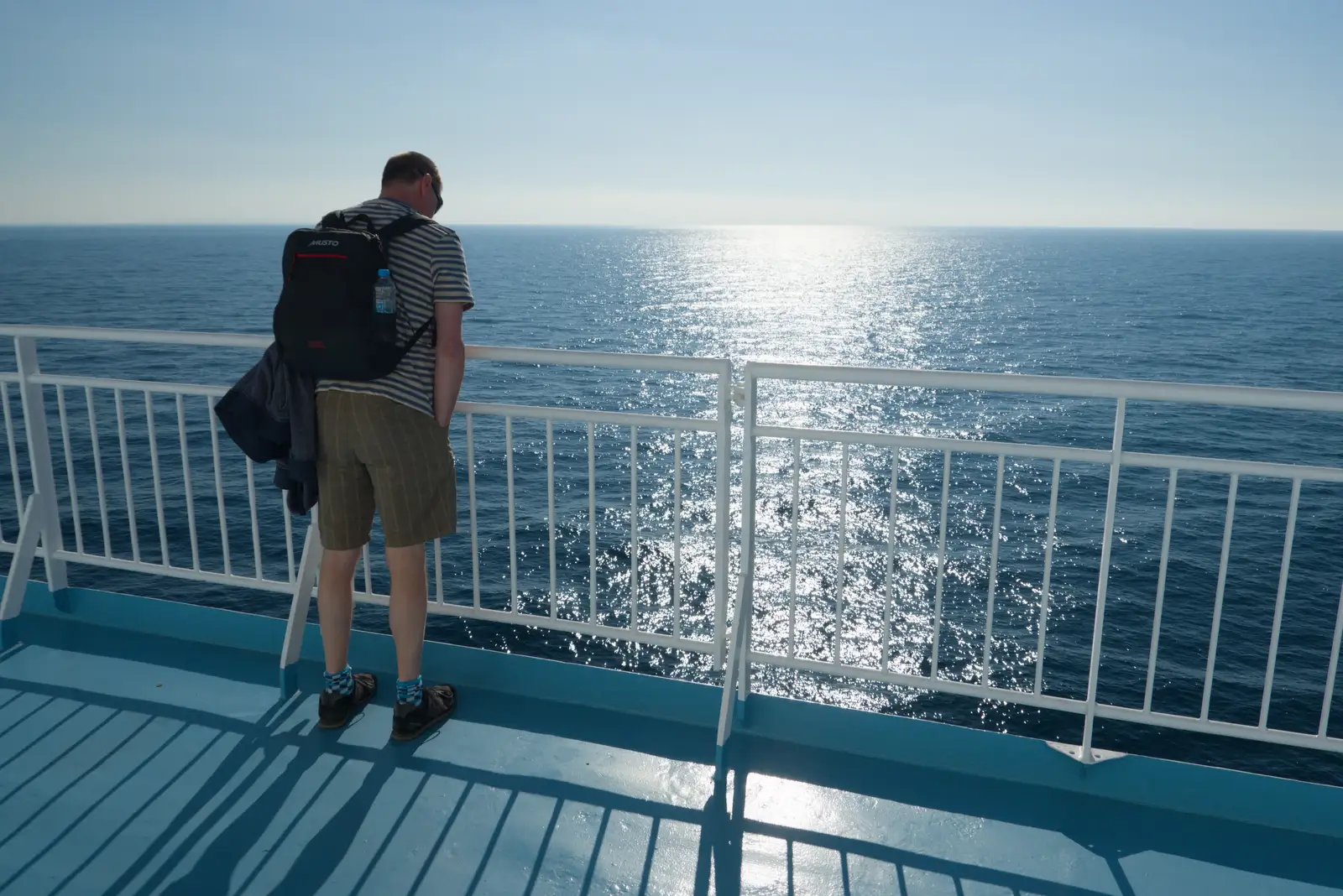 Sean looks down to the sea, from Hauling Boats to Croatia: Palma, Mallorca to Toulon, France - 9th April 2026