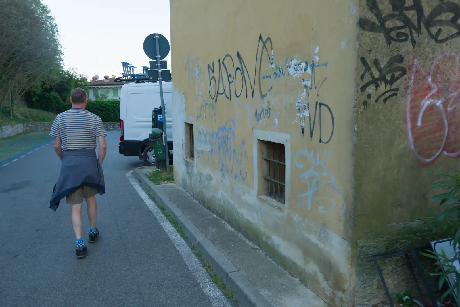 Sean heads back to the van, from Hauling Boats to Croatia: Toulon to Desenzano, Lake Garda, Italy - 11th April 2026
