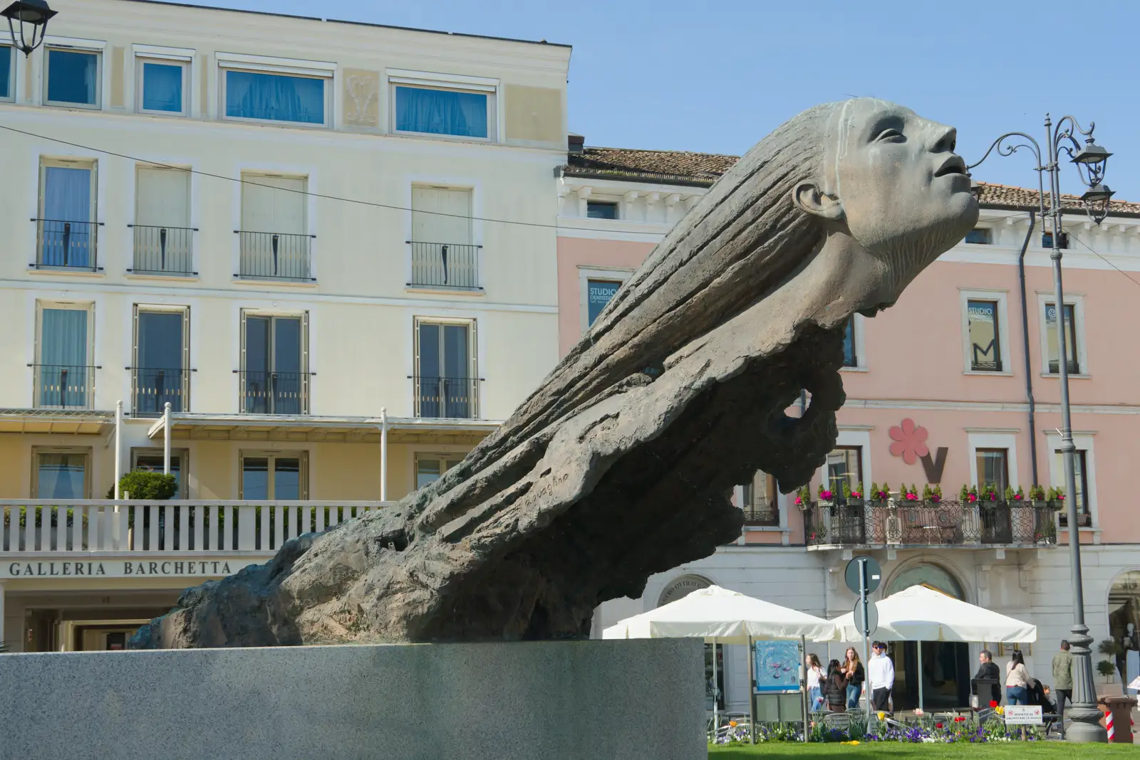 A funky flying statue head, from Hauling Boats to Croatia: Toulon to Desenzano, Lake Garda, Italy - 11th April 2026