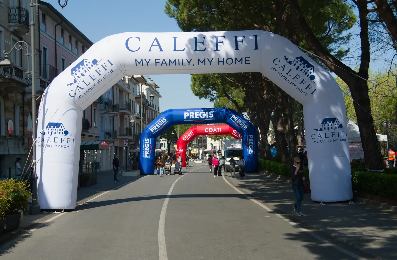 Multiple inflatable finishing lines, from Hauling Boats to Croatia: Toulon to Desenzano, Lake Garda, Italy - 11th April 2026