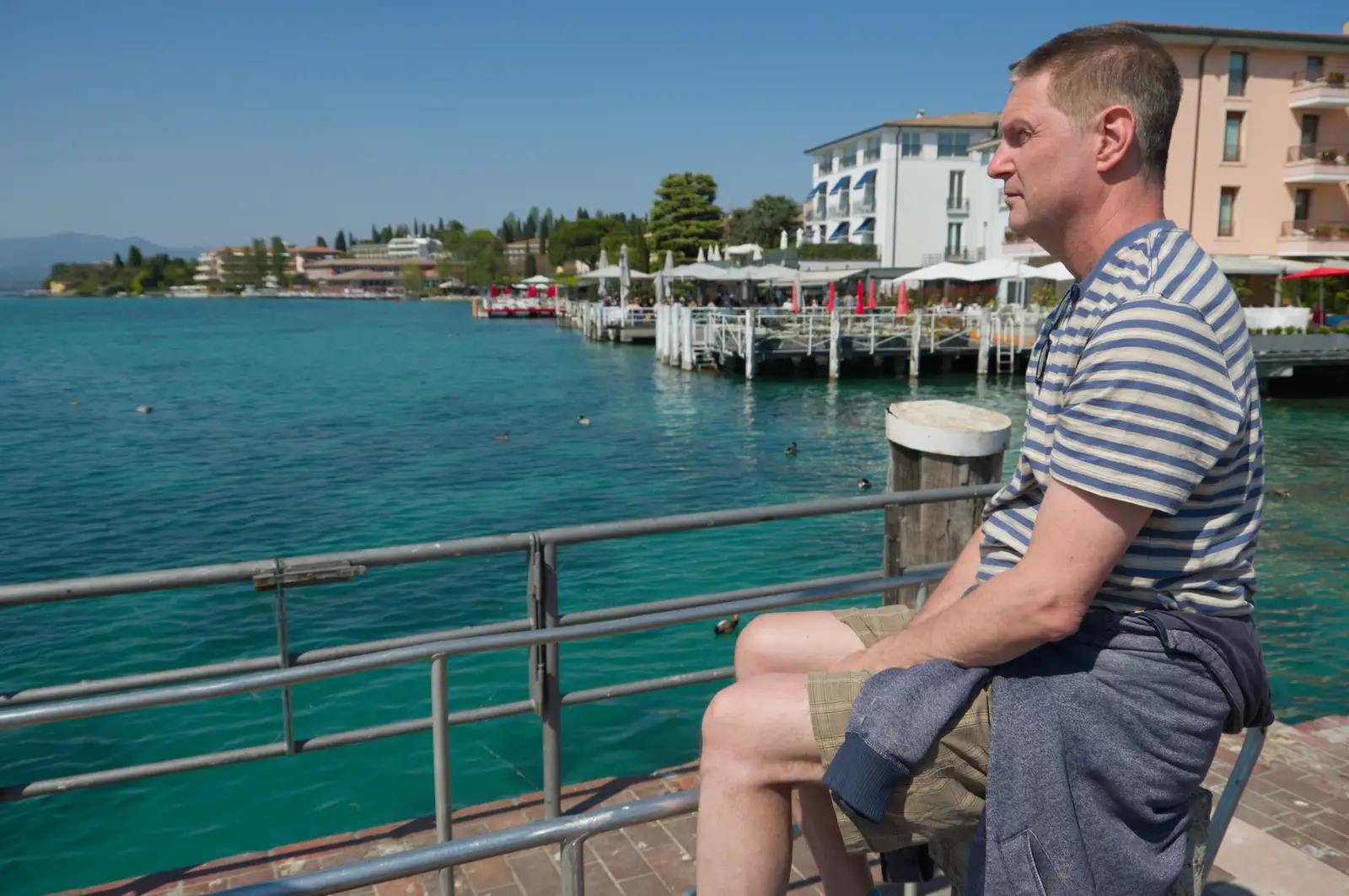 Sean looks out over Lago di Garda, from Hauling Boats to Croatia: Toulon to Desenzano, Lake Garda, Italy - 11th April 2026