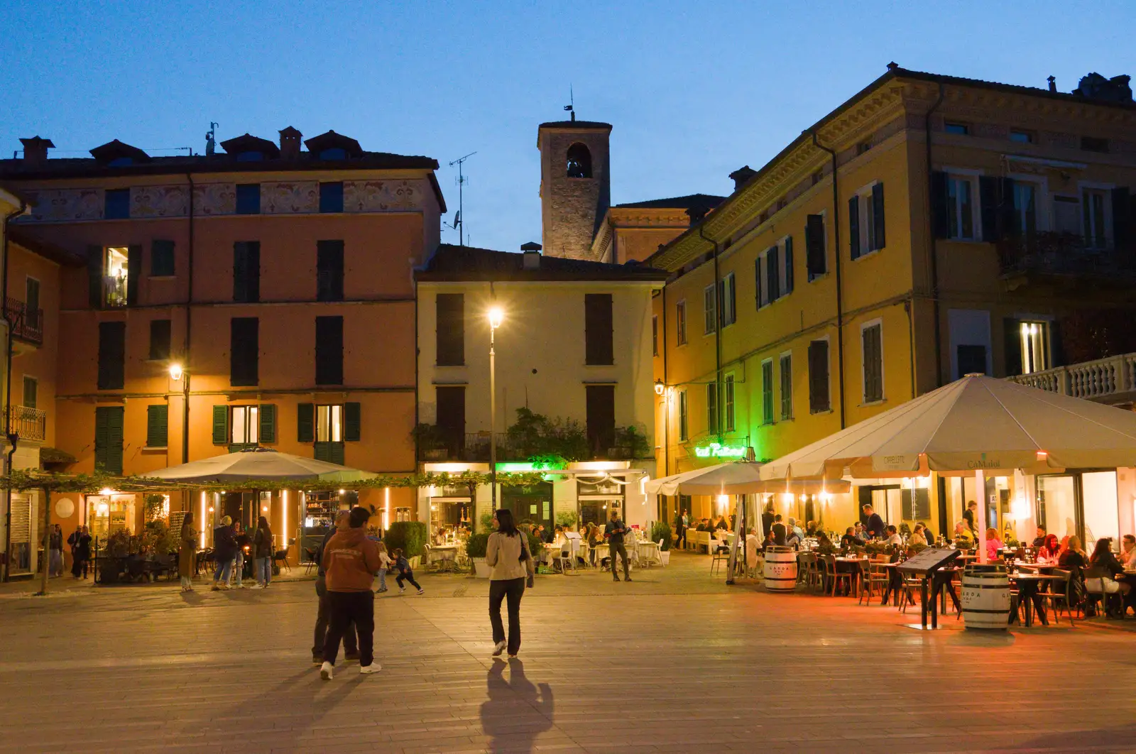 The Piazza Cappelletti at night, from Hauling Boats to Croatia: Toulon to Desenzano, Lake Garda, Italy - 11th April 2026