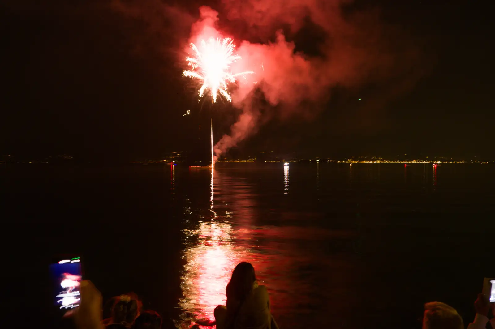 The firework display kicks off, from Hauling Boats to Croatia: Toulon to Desenzano, Lake Garda, Italy - 11th April 2026