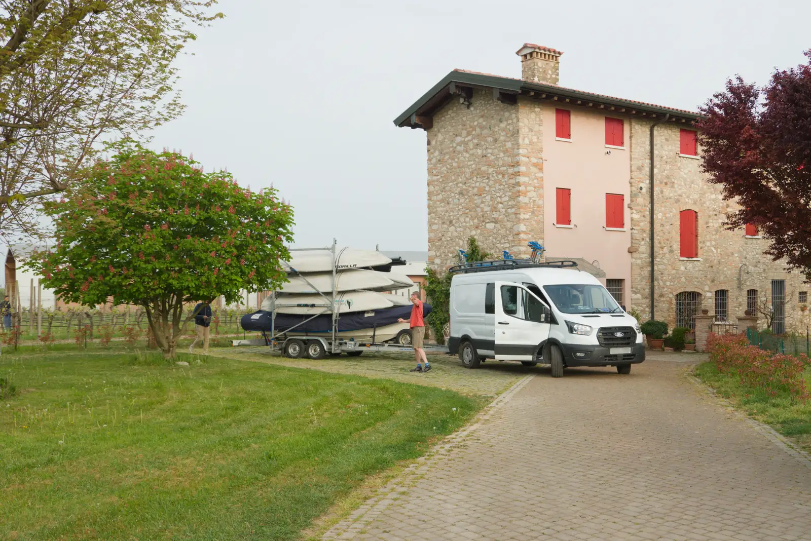 We pick the boats up from Alessandro's gaff, from Hauling Boats to Croatia: Desenzano to Split, Croatia - 13th April 2026