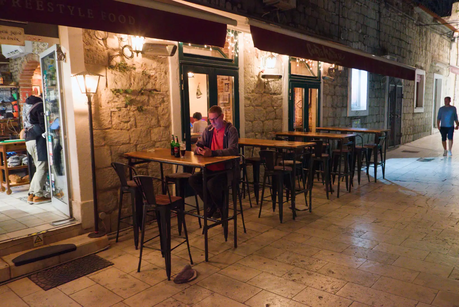 Sean checks his phone, from Hauling Boats to Croatia: Desenzano to Split, Croatia - 13th April 2026