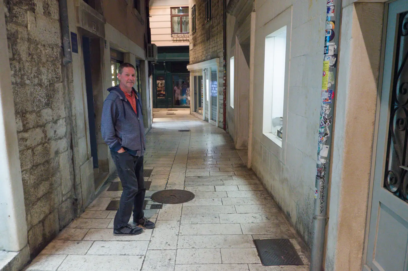 Sean on the back streets of old Split, from Hauling Boats to Croatia: Desenzano to Split, Croatia - 13th April 2026