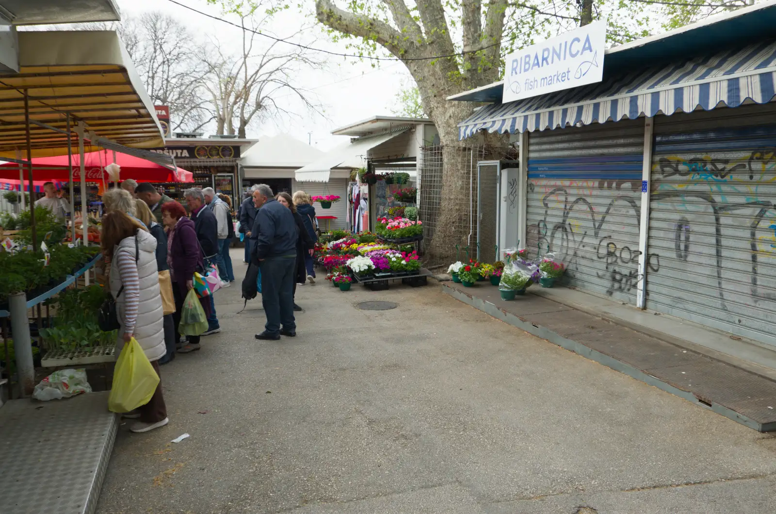 Outdoor market in Stari Pazar, from Hauling Boats to Croatia: Desenzano to Split, Croatia - 13th April 2026