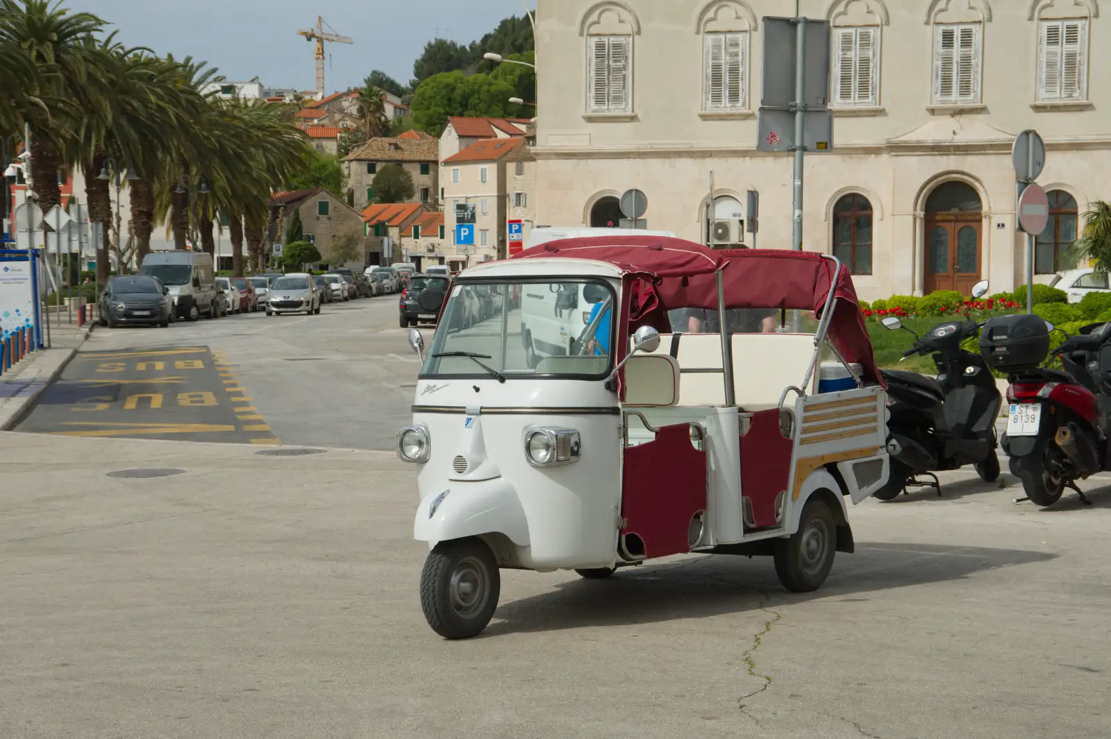 There's a nice vintage tuk-tuk, from Hauling Boats to Croatia: Desenzano to Split, Croatia - 13th April 2026