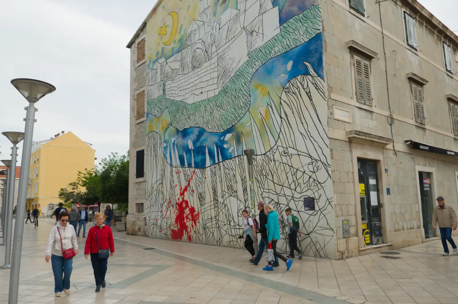 Street art on Marmontova Ulica, from Hauling Boats to Croatia: Desenzano to Split, Croatia - 13th April 2026