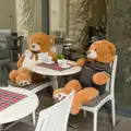 Two teddy bears outside a café, Hauling Boats to Croatia: Desenzano to Split, Croatia - 13th April 2026