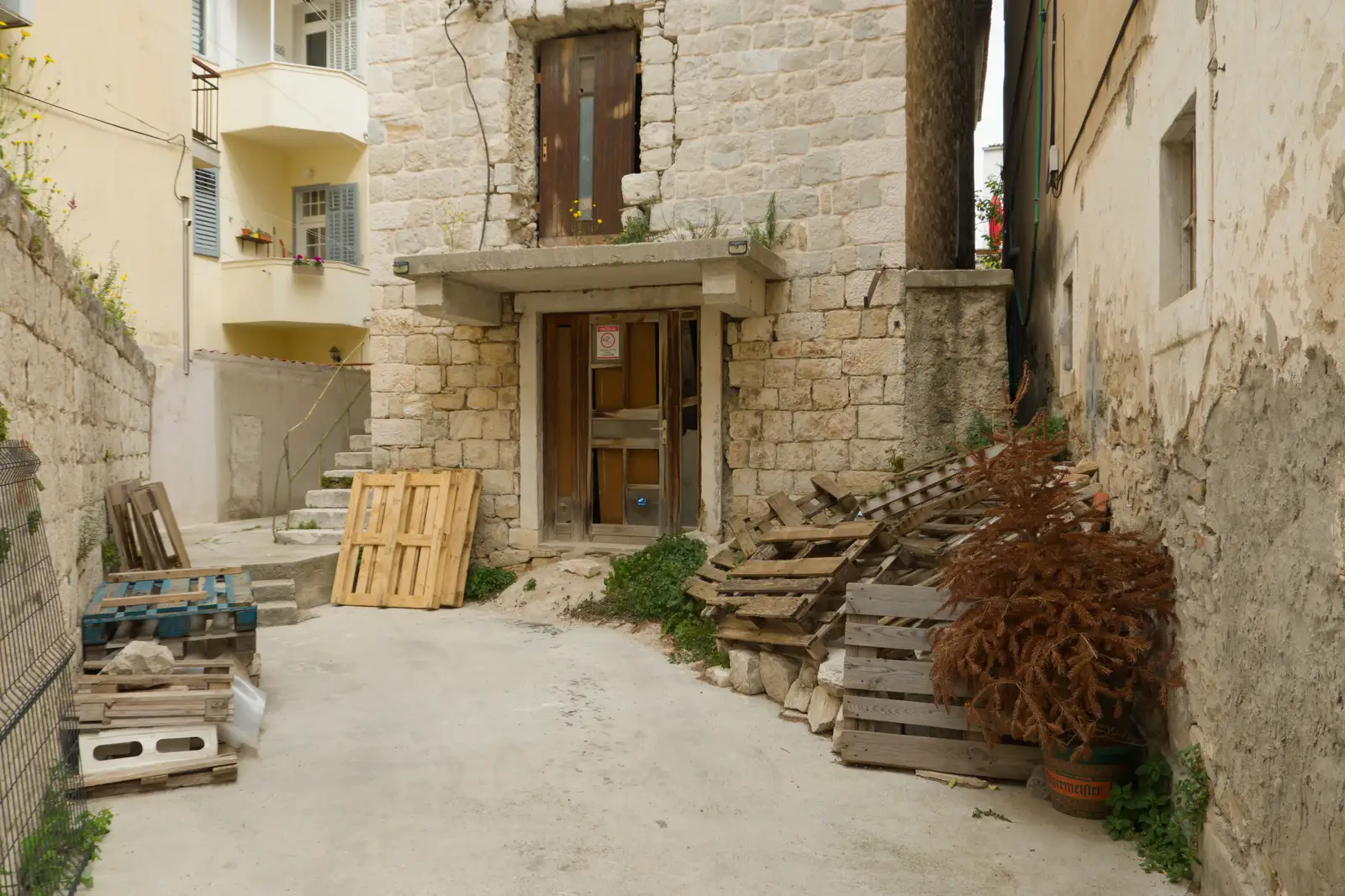 Piles of pallets somewhere, from Hauling Boats to Croatia: Desenzano to Split, Croatia - 13th April 2026