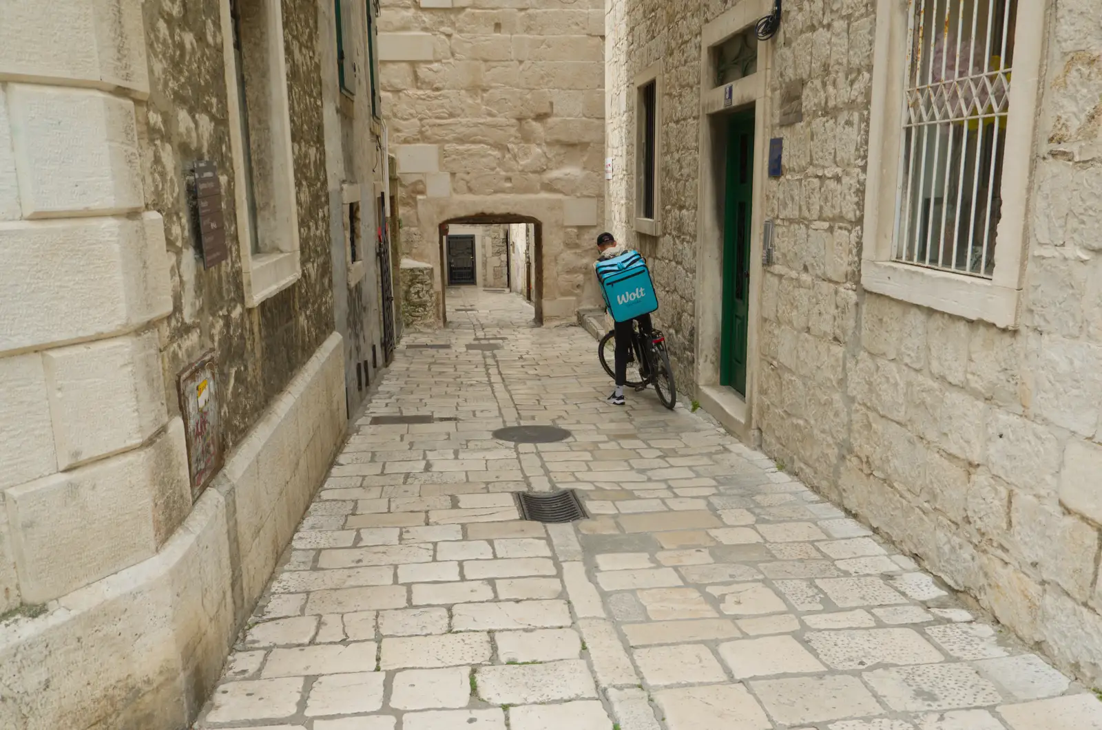 A Wolf rider in the backstreets of Split, from Hauling Boats to Croatia: Desenzano to Split, Croatia - 13th April 2026