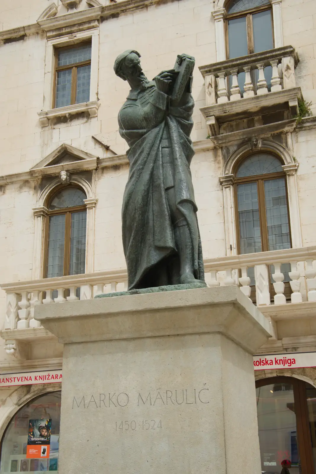 A statue of Marco Marulić in Trg Braće Radić, from Hauling Boats to Croatia: Desenzano to Split, Croatia - 13th April 2026