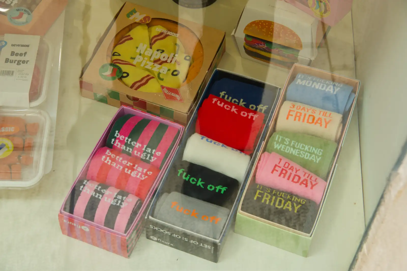 Irreverent socks in a shop window, from Hauling Boats to Croatia: Desenzano to Split, Croatia - 13th April 2026