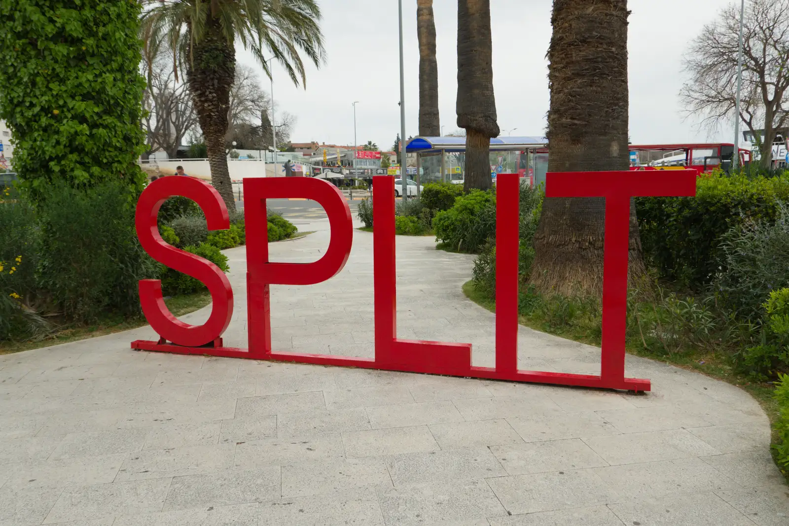 A giant metal Split sign, from Hauling Boats to Croatia: Desenzano to Split, Croatia - 13th April 2026
