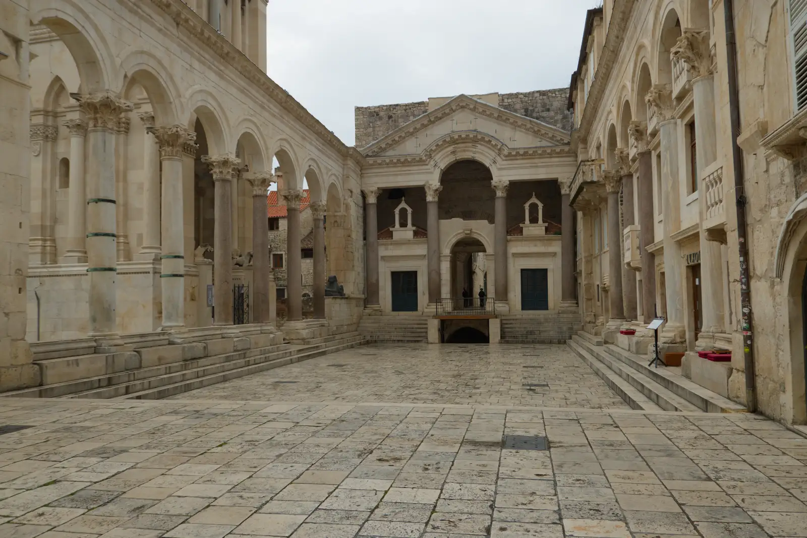 The peristil of Diocletian's Palace is very quiet, from Hauling Boats to Croatia: The Journey Home - 15th April 2026